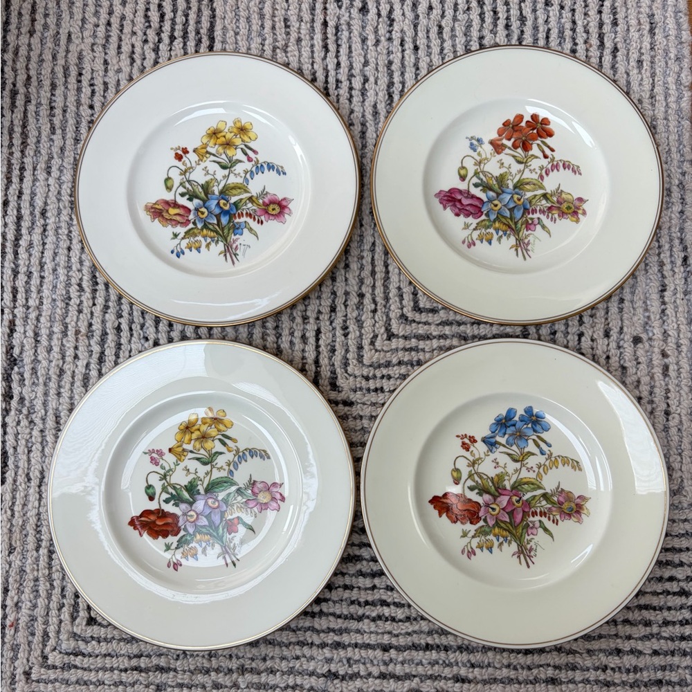 Wedgewood Posy Spray Salad Plates (4)